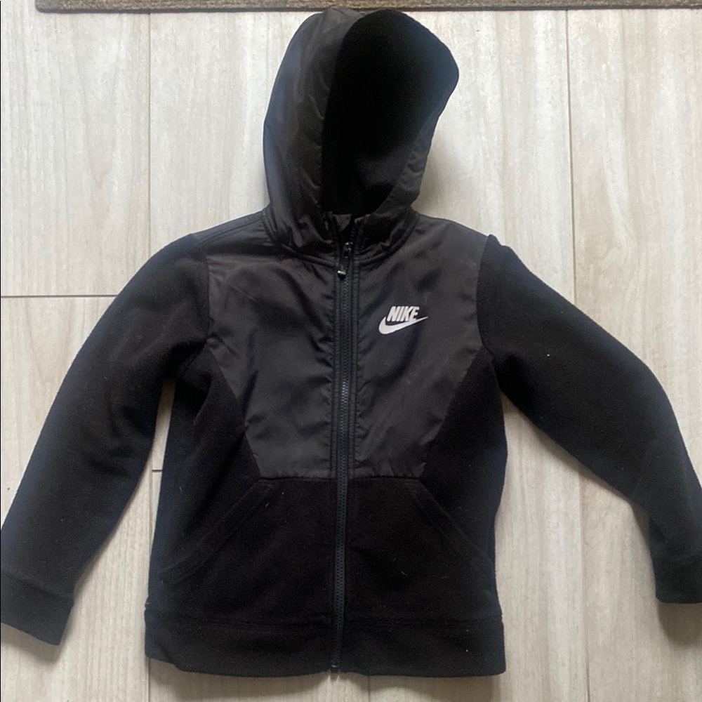 Nike Black Zip-Up Hoodie with Swoosh Logo